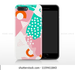 Colorful Abstract Pattern on Phone Case Template : Vector Illustration