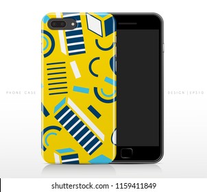 Colorful Abstract Pattern on Phone Case Template : Vector Illustration