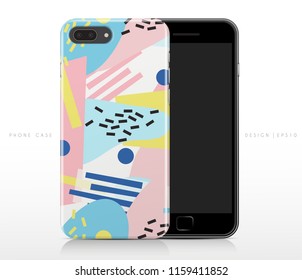 Colorful Abstract Pattern on Phone Case Template : Vector Illustration