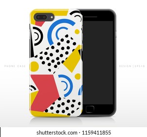 Colorful Abstract Pattern on Phone Case Template : Vector Illustration