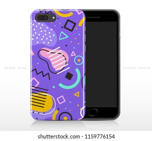 Colorful Abstract Pattern on Phone Case Template : Vector Illustration