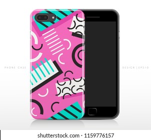 Colorful Abstract Pattern on Phone Case Template : Vector Illustration