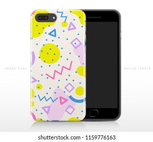 Colorful Abstract Pattern on Phone Case Template : Vector Illustration