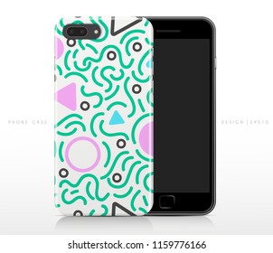 Colorful Abstract Pattern on Phone Case Template : Vector Illustration