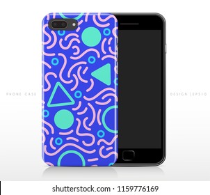 Colorful Abstract Pattern on Phone Case Template : Vector Illustration