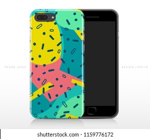 Colorful Abstract Pattern on Phone Case Template : Vector Illustration