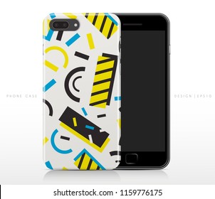 Colorful Abstract Pattern on Phone Case Template : Vector Illustration