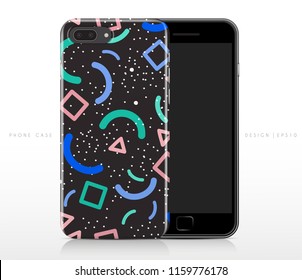 Colorful Abstract Pattern on Phone Case Template : Vector Illustration