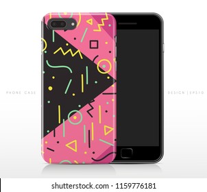 Colorful Abstract Pattern on Phone Case Template : Vector Illustration