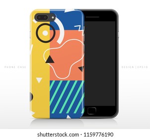 Colorful Abstract Pattern on Phone Case Template : Vector Illustration