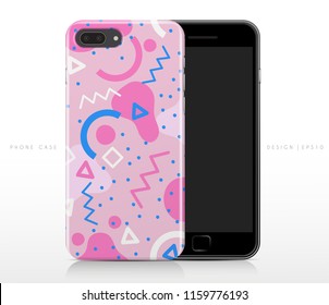 Colorful Abstract Pattern on Phone Case Template : Vector Illustration