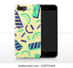 Colorful Abstract Pattern on Phone Case Template : Vector Illustration