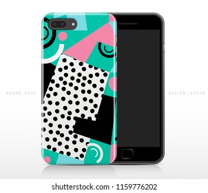 Colorful Abstract Pattern on Phone Case Template : Vector Illustration