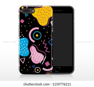 Colorful Abstract Pattern on Phone Case Template : Vector Illustration