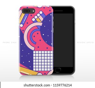 Colorful Abstract Pattern on Phone Case Template : Vector Illustration