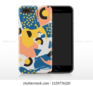 Colorful Abstract Pattern on Phone Case Template : Vector Illustration