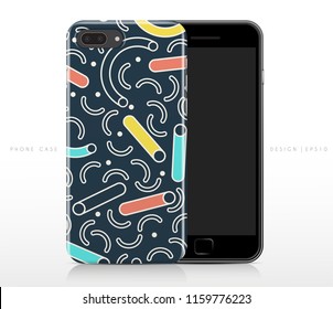 Colorful Abstract Pattern on Phone Case Template : Vector Illustration