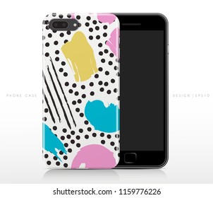 Colorful Abstract Pattern on Phone Case Template : Vector Illustration