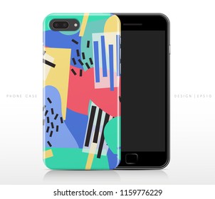 Colorful Abstract Pattern on Phone Case Template : Vector Illustration