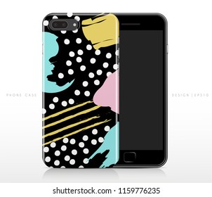 Colorful Abstract Pattern on Phone Case Template : Vector Illustration