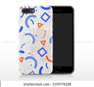 Colorful Abstract Pattern on Phone Case Template : Vector Illustration