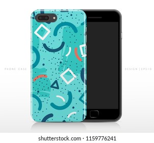 Colorful Abstract Pattern on Phone Case Template : Vector Illustration