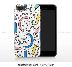 Colorful Abstract Pattern on Phone Case Template : Vector Illustration