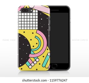 Colorful Abstract Pattern on Phone Case Template : Vector Illustration