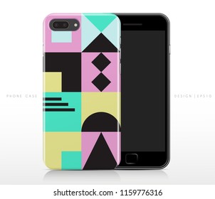 Colorful Abstract Pattern on Phone Case Template : Vector Illustration