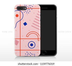 Colorful Abstract Pattern on Phone Case Template : Vector Illustration