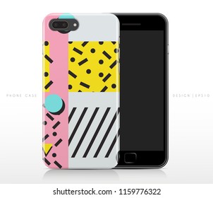 Colorful Abstract Pattern on Phone Case Template : Vector Illustration