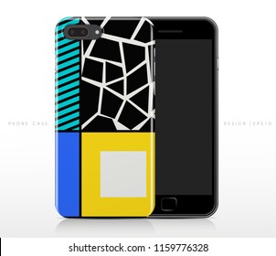 Colorful Abstract Pattern on Phone Case Template : Vector Illustration