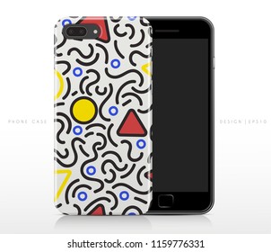 Colorful Abstract Pattern on Phone Case Template : Vector Illustration