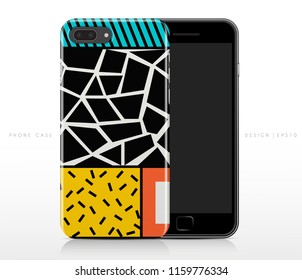 Colorful Abstract Pattern on Phone Case Template : Vector Illustration