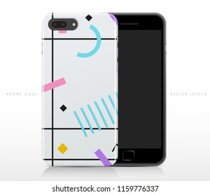 Colorful Abstract Pattern on Phone Case Template : Vector Illustration