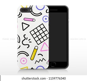 Colorful Abstract Pattern on Phone Case Template : Vector Illustration