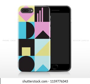 Colorful Abstract Pattern on Phone Case Template : Vector Illustration