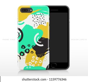 Colorful Abstract Pattern on Phone Case Template : Vector Illustration