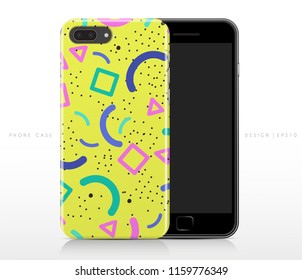 Colorful Abstract Pattern on Phone Case Template : Vector Illustration