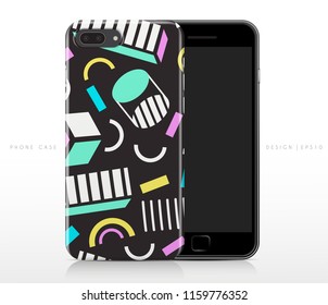 Colorful Abstract Pattern on Phone Case Template : Vector Illustration