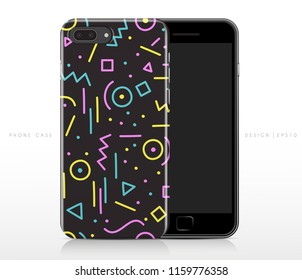 Colorful Abstract Pattern on Phone Case Template : Vector Illustration