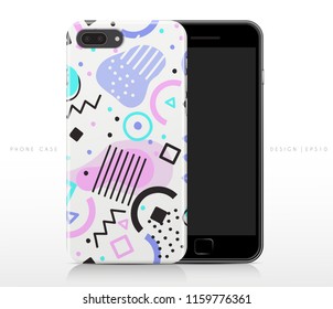 Colorful Abstract Pattern on Phone Case Template : Vector Illustration