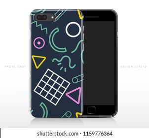 Colorful Abstract Pattern on Phone Case Template : Vector Illustration