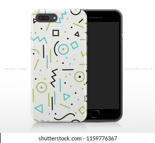 Colorful Abstract Pattern on Phone Case Template : Vector Illustration