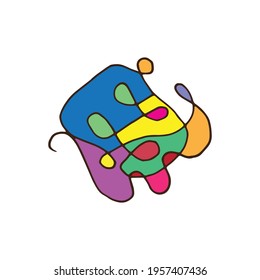 colorful abstract pattern on white background. abstract shape decoration. unusual shape illustration. hand drawn vector. doodle art for wallpaper, decorative design, poster, banner, logo, clipart.