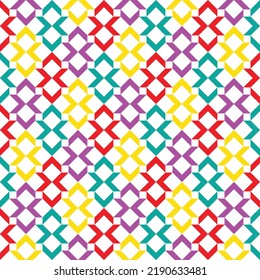 Colorful abstract pattern on white background. Multicolor modern backdrop design. Up and down color arrow pattern on white background.