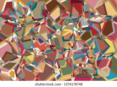 Colorful abstract pattern random remastered to create wild cubes based pattern
