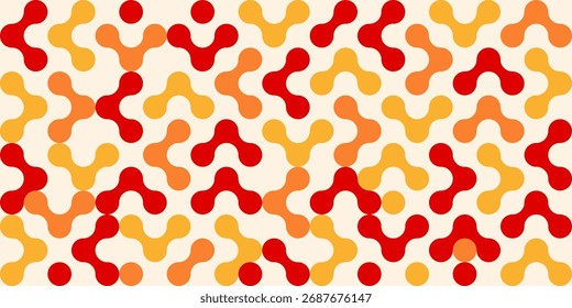 Colorful Abstract Pattern With Red, Orange, and Yellow Repeating Molecule Shapes - Powered by Shutterstock - Get 15% off with code: PIKWIZARD15