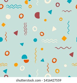 Colorful abstract pattern. Repeat pattern of soft, colors and geometric figures.