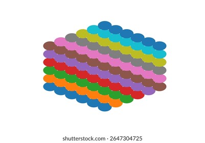 colorful, abstract pattern of uniformly arranged circles in hexagonal pattern , Modern Circles Mosaic in Multicolor

